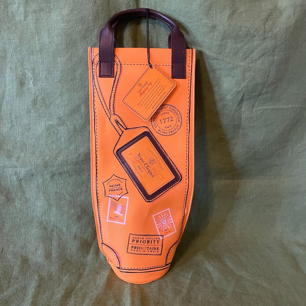 Veuve Clicquot Orange & Brown Insulated Champagne Tote Bag With Handle